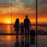 家族で海外生活の不安と希望を象徴する